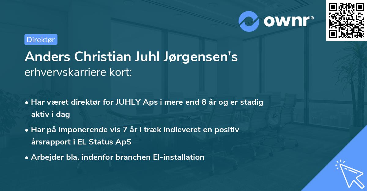 Anders Christian Juhl Jørgensen's erhvervskarriere kort