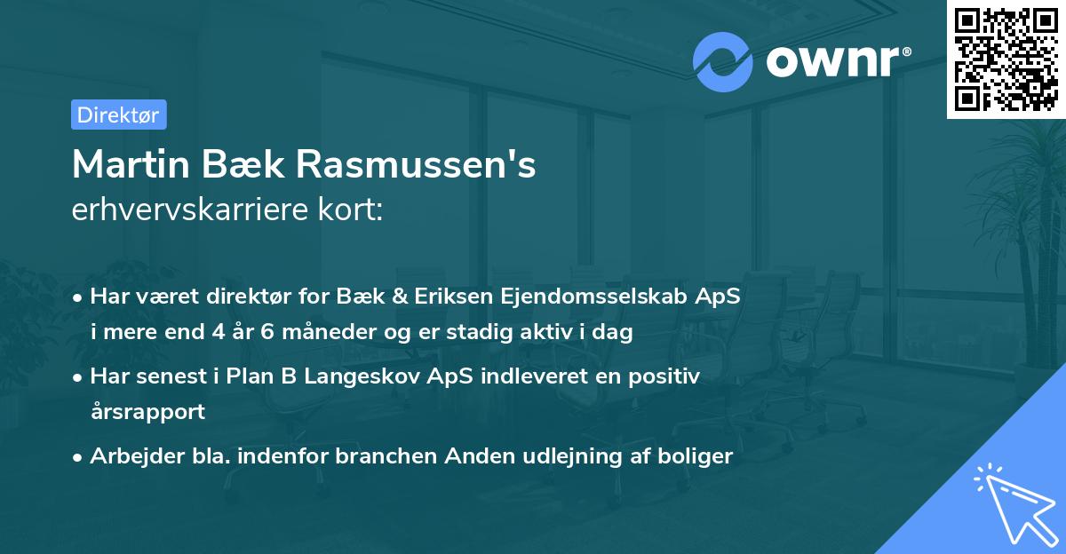 Martin Bæk Rasmussen's erhvervskarriere kort