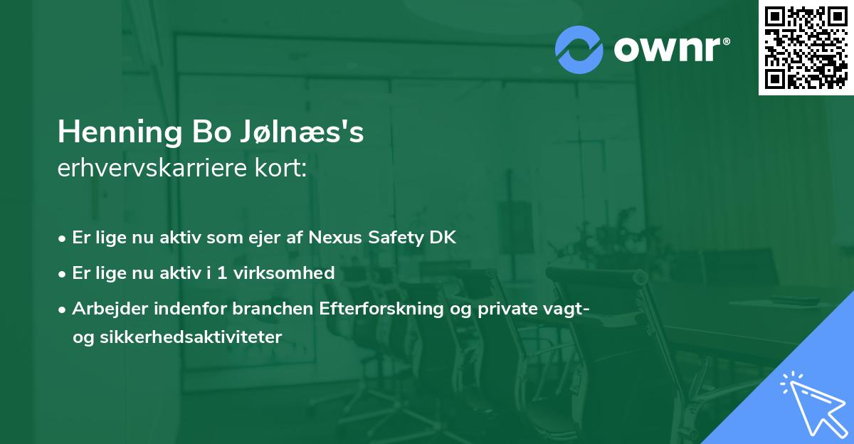 Henning Bo Jølnæs's erhvervskarriere kort
