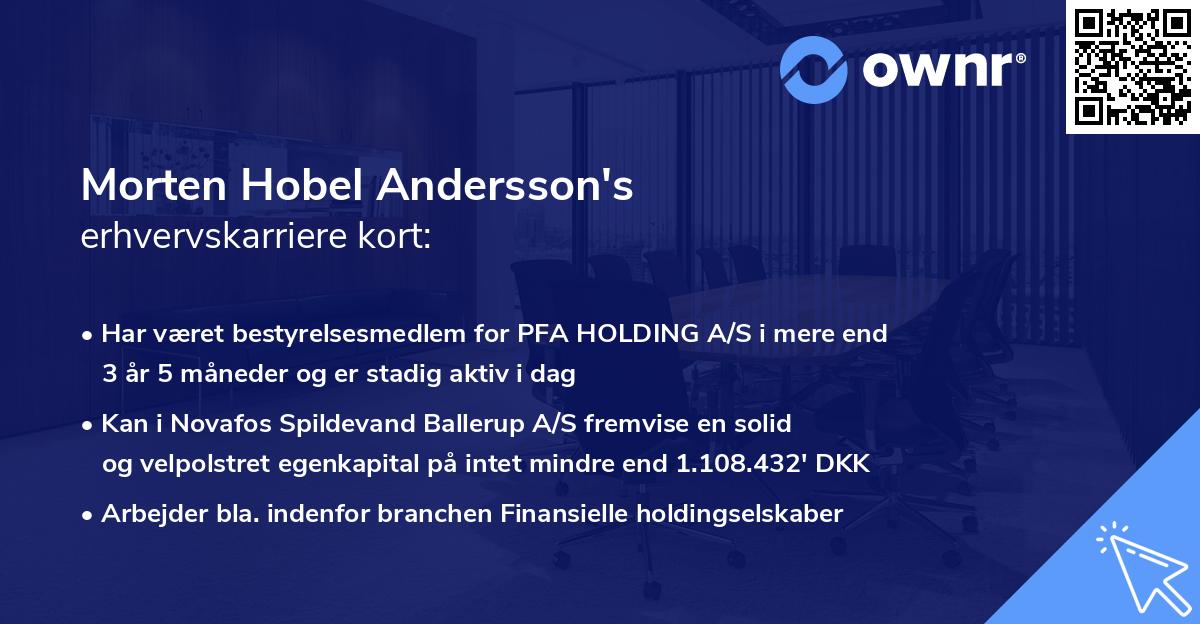 Morten Hobel Andersson's erhvervskarriere kort