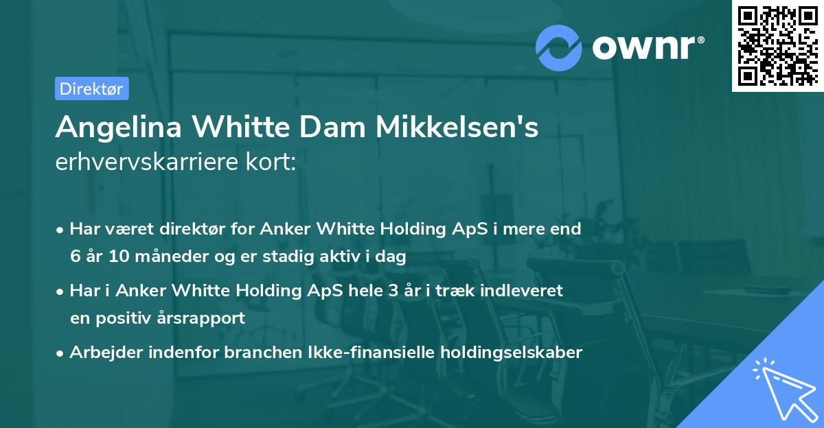Angelina Whitte Dam Mikkelsen's erhvervskarriere kort