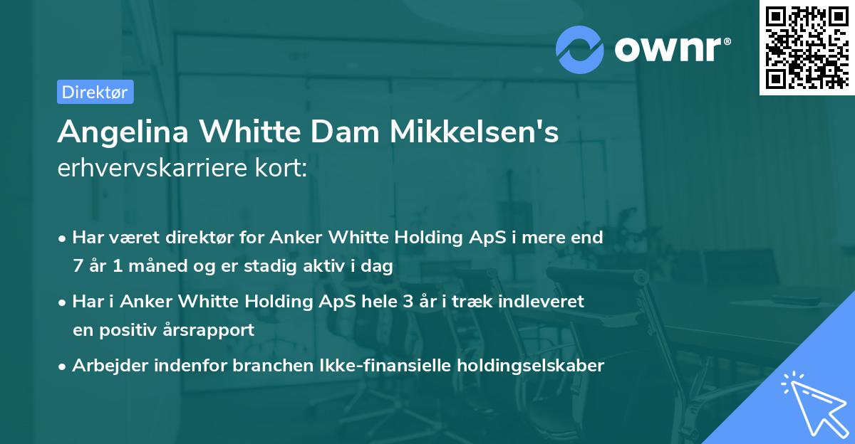 Angelina Whitte Dam Mikkelsen's erhvervskarriere kort
