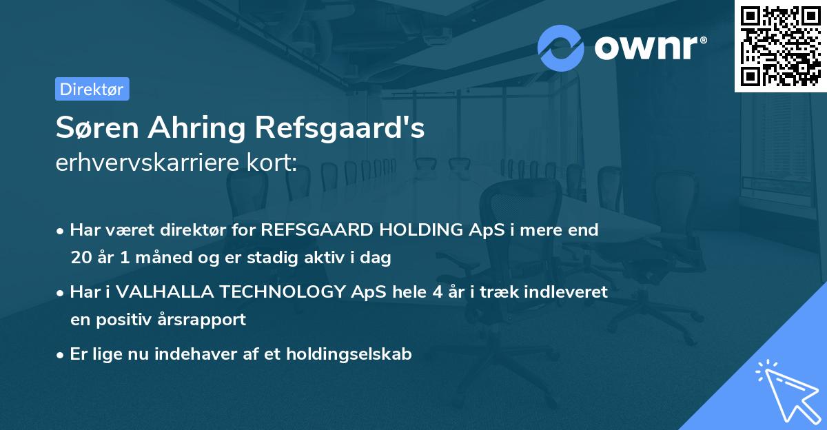 Søren Ahring Refsgaard's erhvervskarriere kort