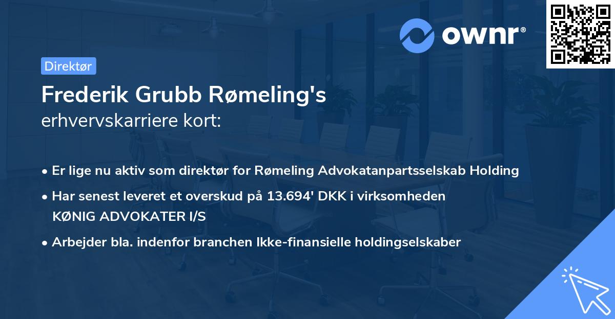 Frederik Grubb Rømeling's erhvervskarriere kort