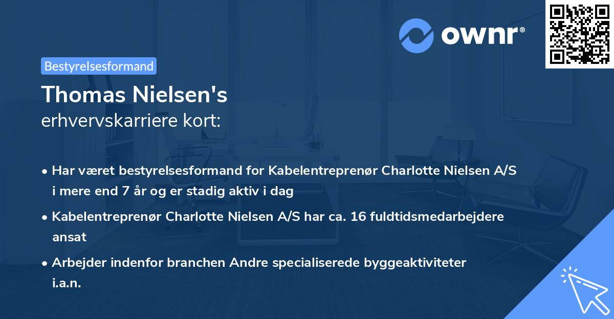 Thomas Nielsen's erhvervskarriere kort