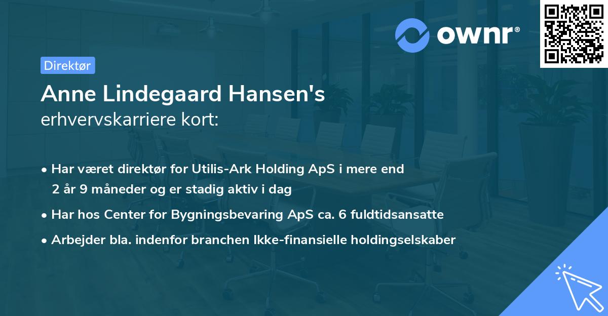 Anne Lindegaard Hansen's erhvervskarriere kort