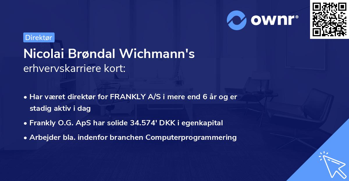 Nicolai Brøndal Wichmann's erhvervskarriere kort