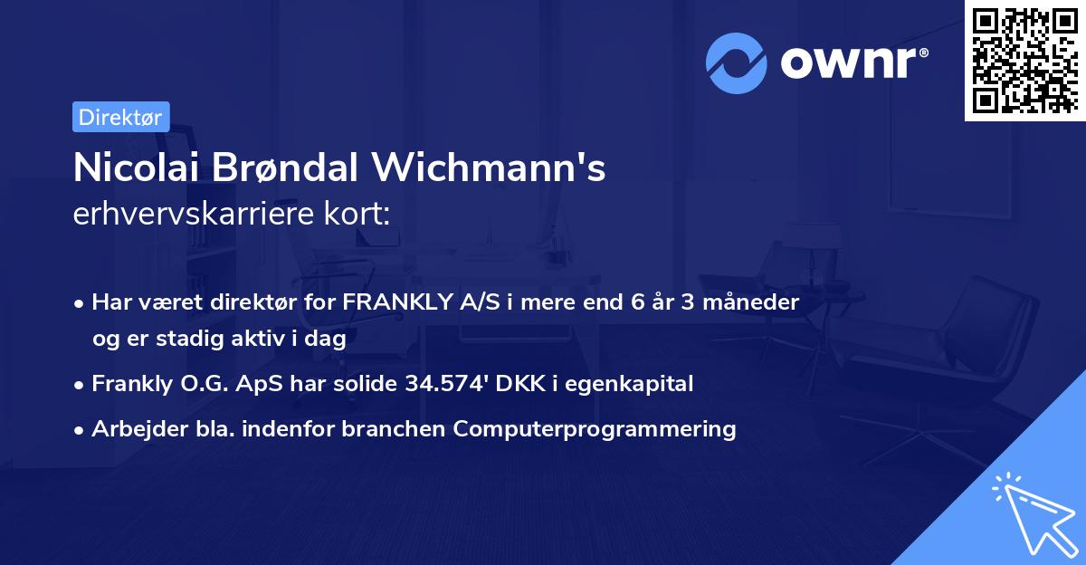 Nicolai Brøndal Wichmann's erhvervskarriere kort