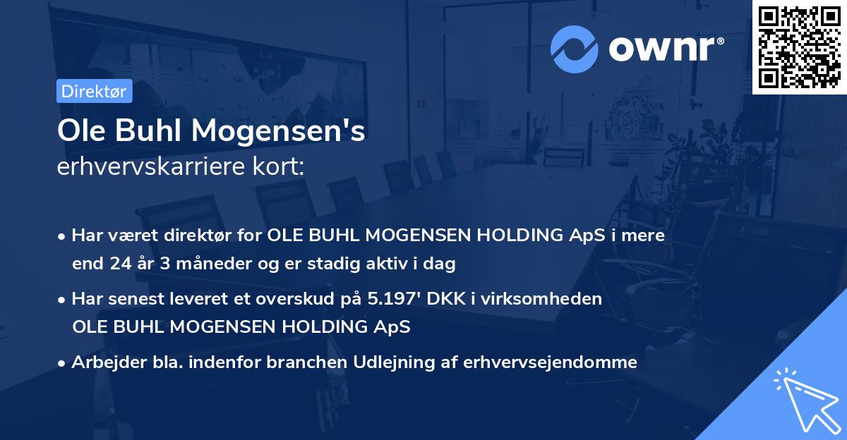 Ole Buhl Mogensen's erhvervskarriere kort