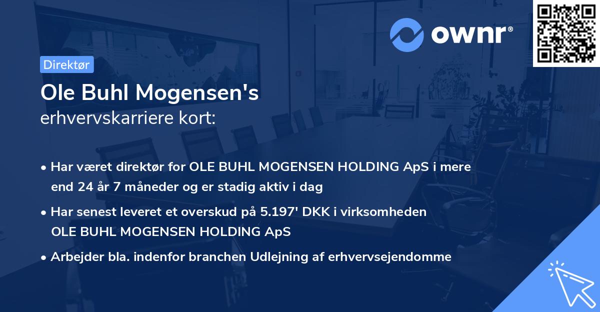 Ole Buhl Mogensen's erhvervskarriere kort