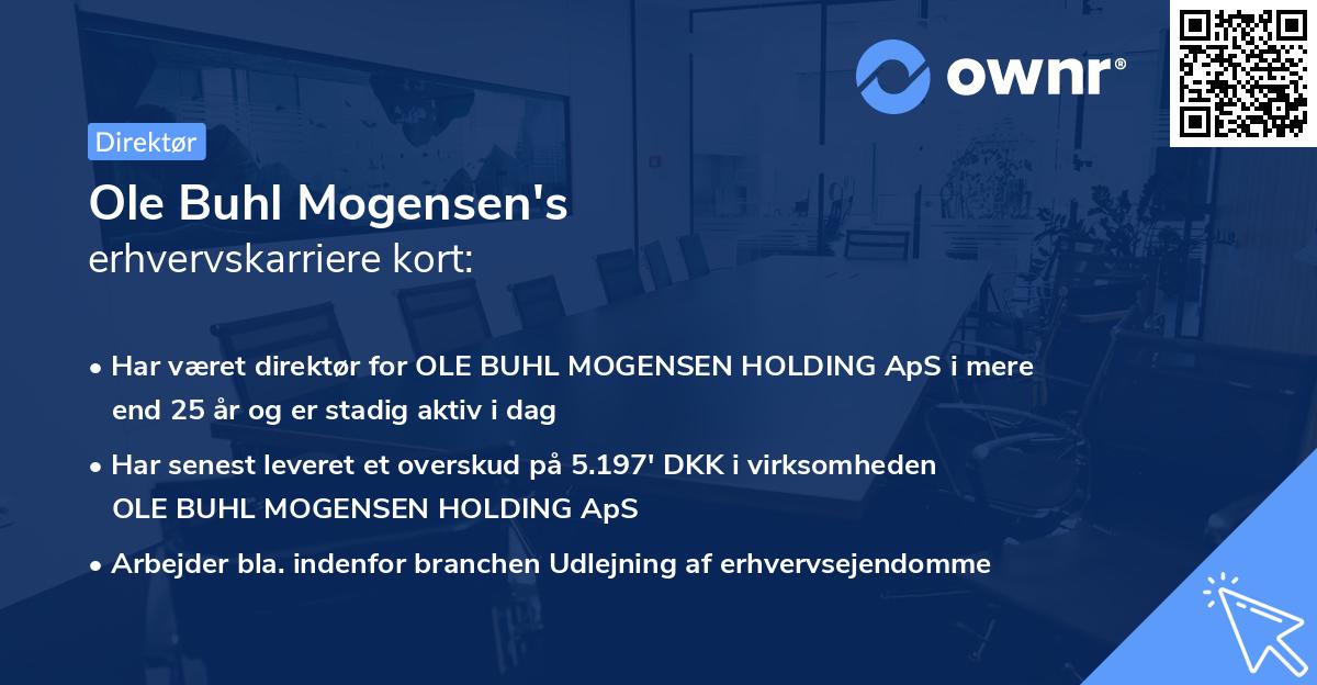 Ole Buhl Mogensen's erhvervskarriere kort