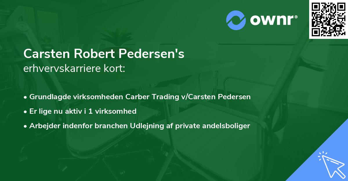 Carsten Robert Pedersen's erhvervskarriere kort