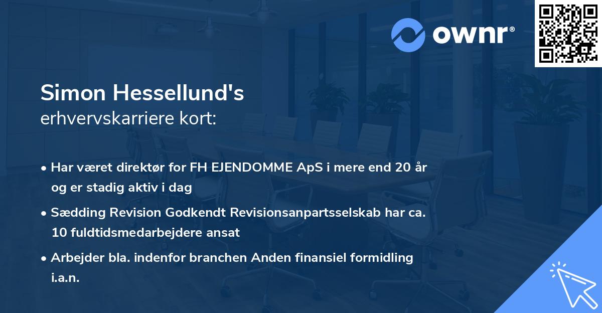 Simon Hessellund's erhvervskarriere kort