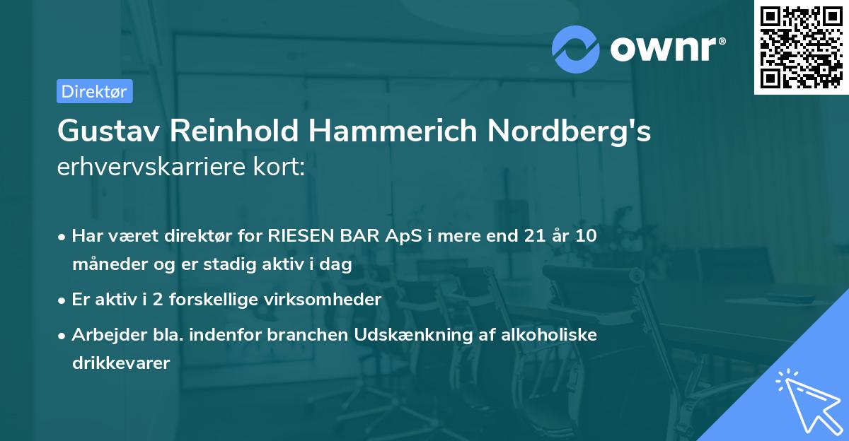 Gustav Reinhold Hammerich Nordberg's erhvervskarriere kort