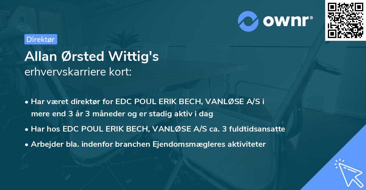 Allan Ørsted Wittig's erhvervskarriere kort
