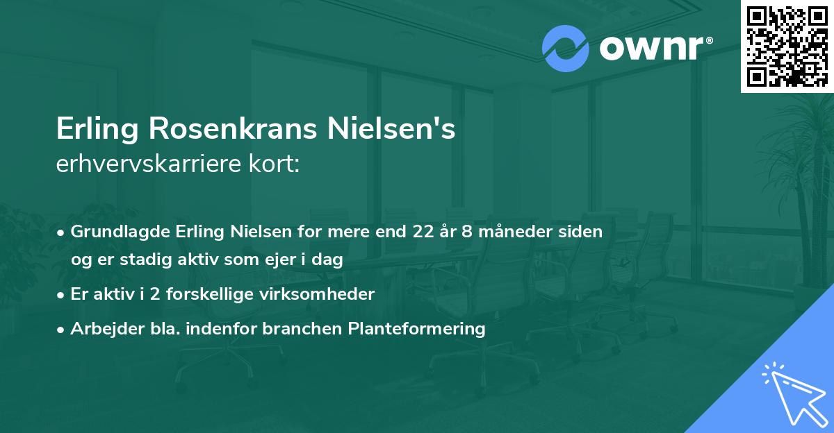 Erling Rosenkrans Nielsen's erhvervskarriere kort