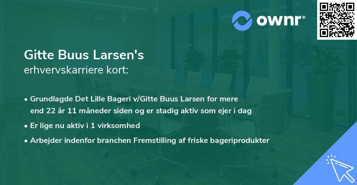 Gitte Buus Larsen's erhvervskarriere kort