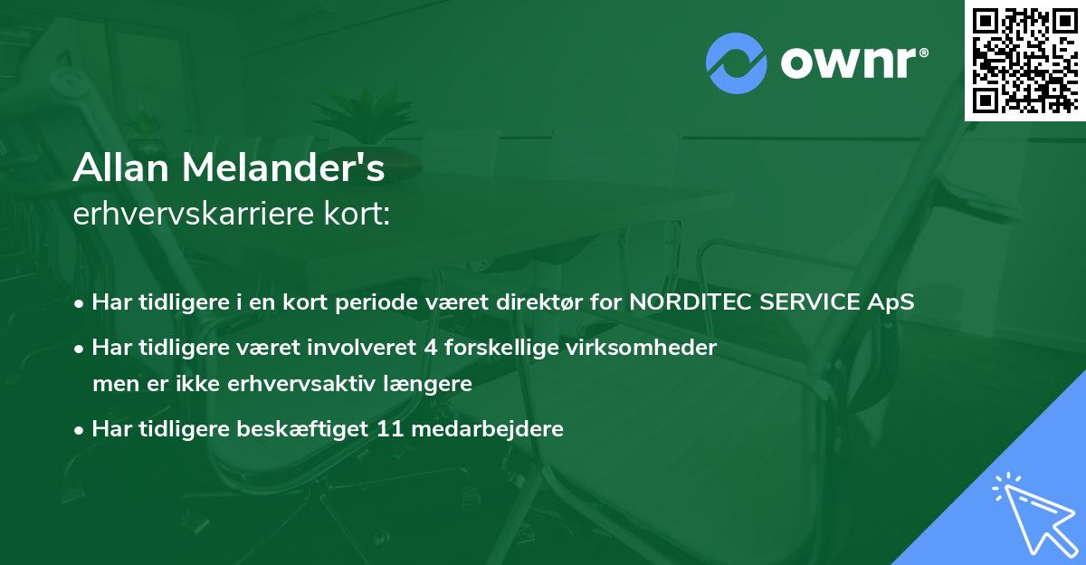 Allan Melander's erhvervskarriere kort