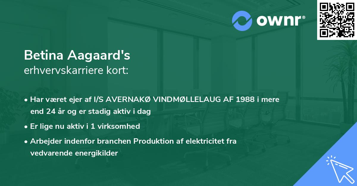 Betina Aagaard's erhvervskarriere kort