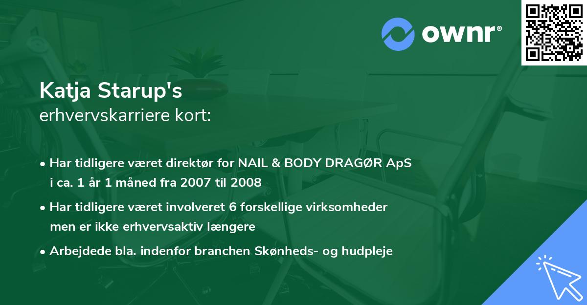 Katja Starup's erhvervskarriere kort