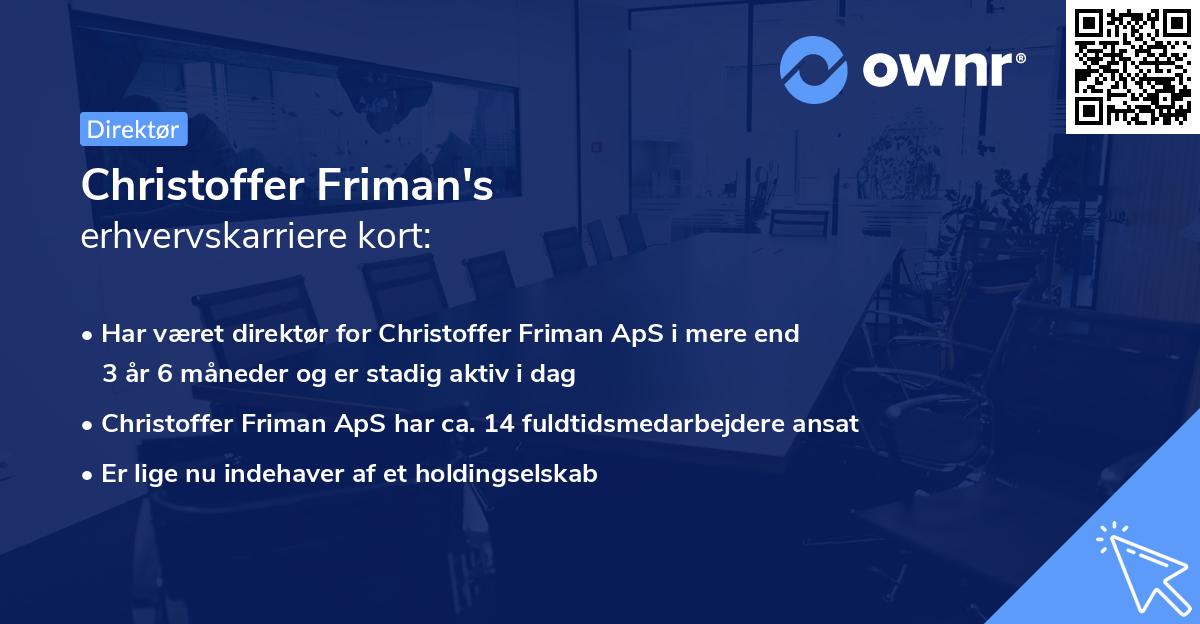 Christoffer Friman's erhvervskarriere kort