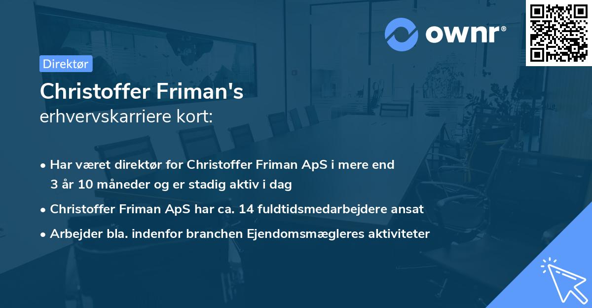 Christoffer Friman's erhvervskarriere kort