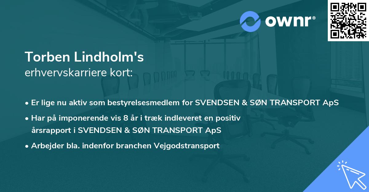 Torben Lindholm's erhvervskarriere kort