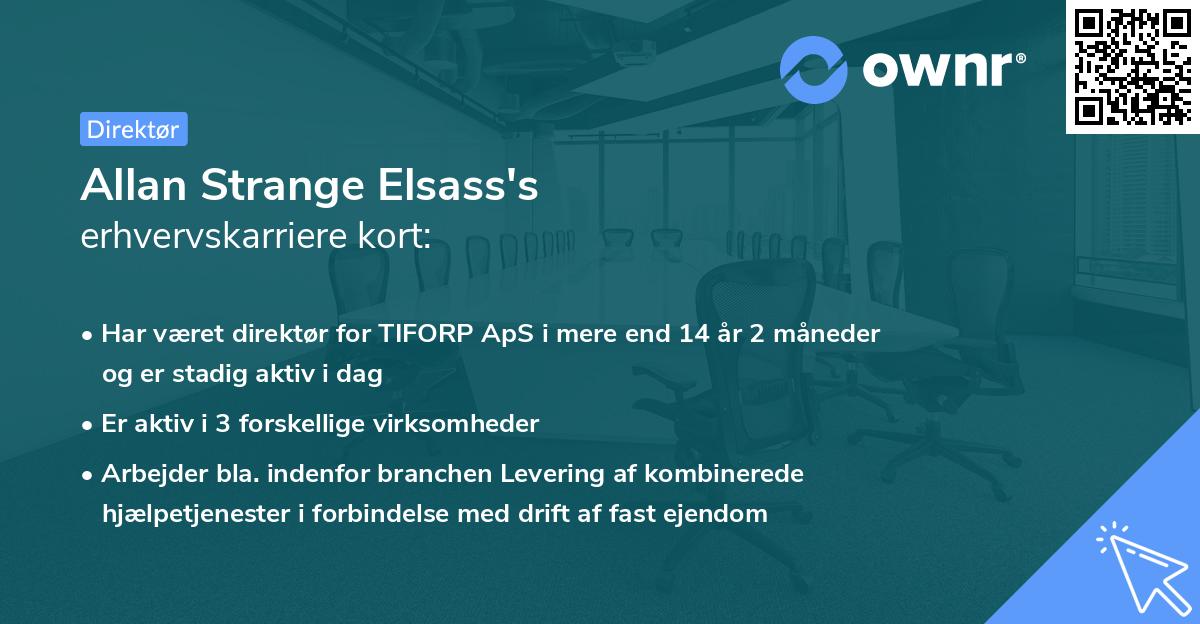 Allan Strange Elsass's erhvervskarriere kort