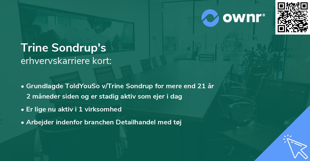 Trine Sondrup's erhvervskarriere kort