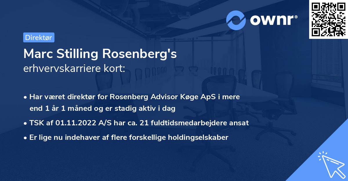 Marc Stilling Rosenberg's erhvervskarriere kort