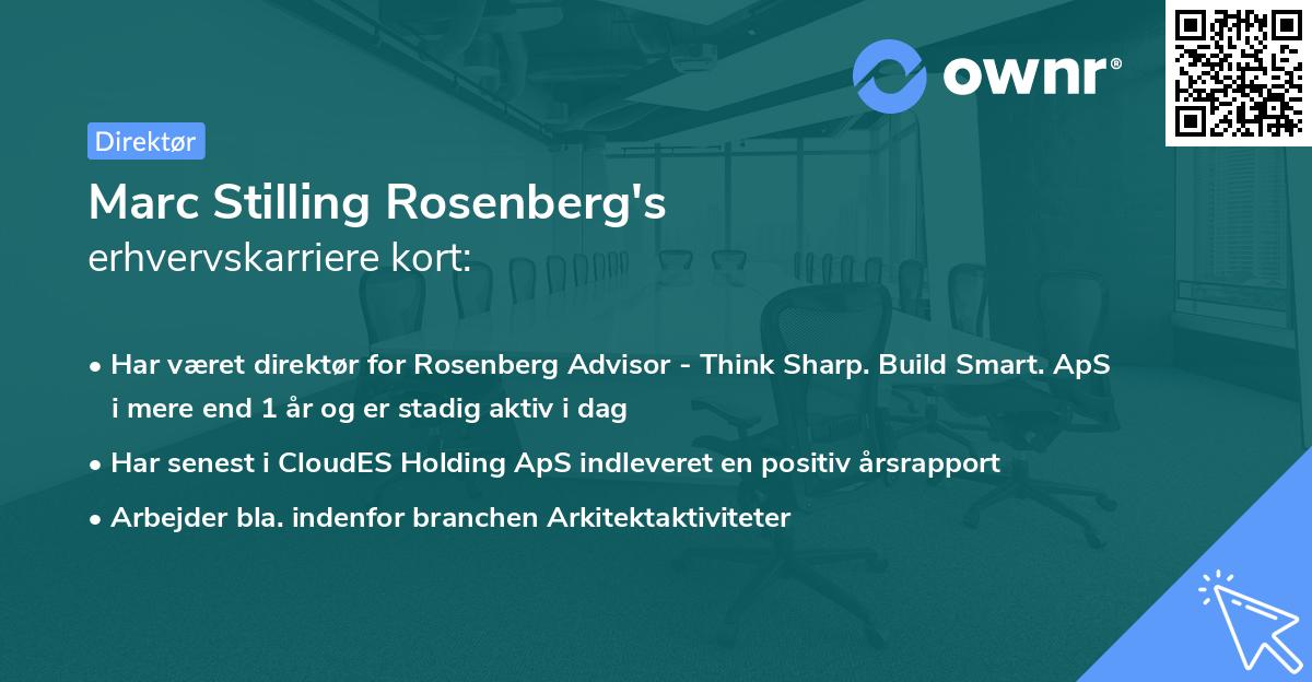 Marc Stilling Rosenberg's erhvervskarriere kort
