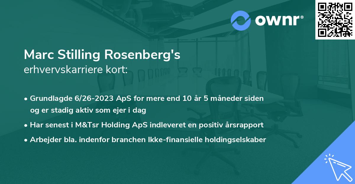 Marc Stilling Rosenberg's erhvervskarriere kort