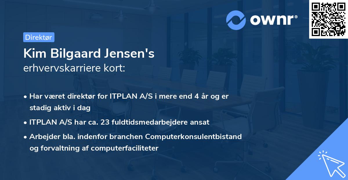 Kim Bilgaard Jensen's erhvervskarriere kort
