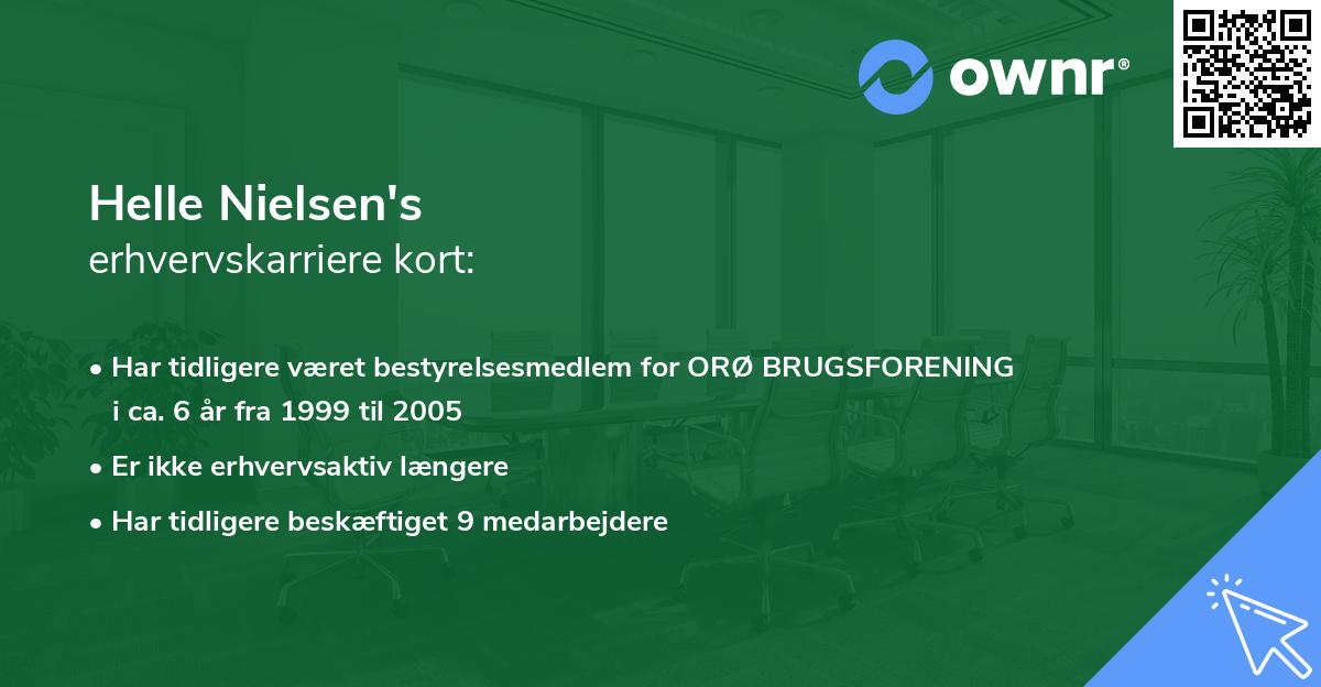 Helle Nielsen's erhvervskarriere kort