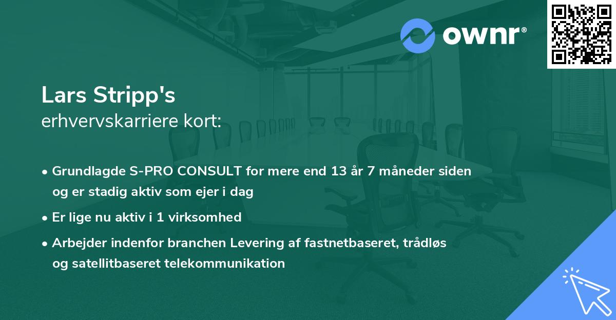 Lars Stripp's erhvervskarriere kort