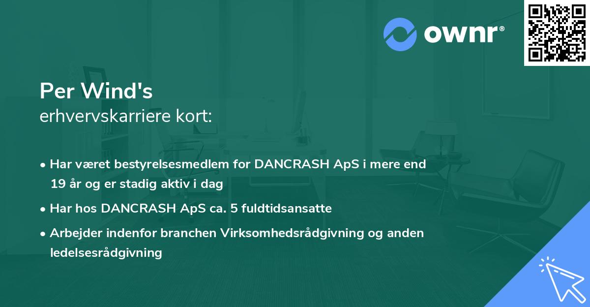 Per Wind's erhvervskarriere kort