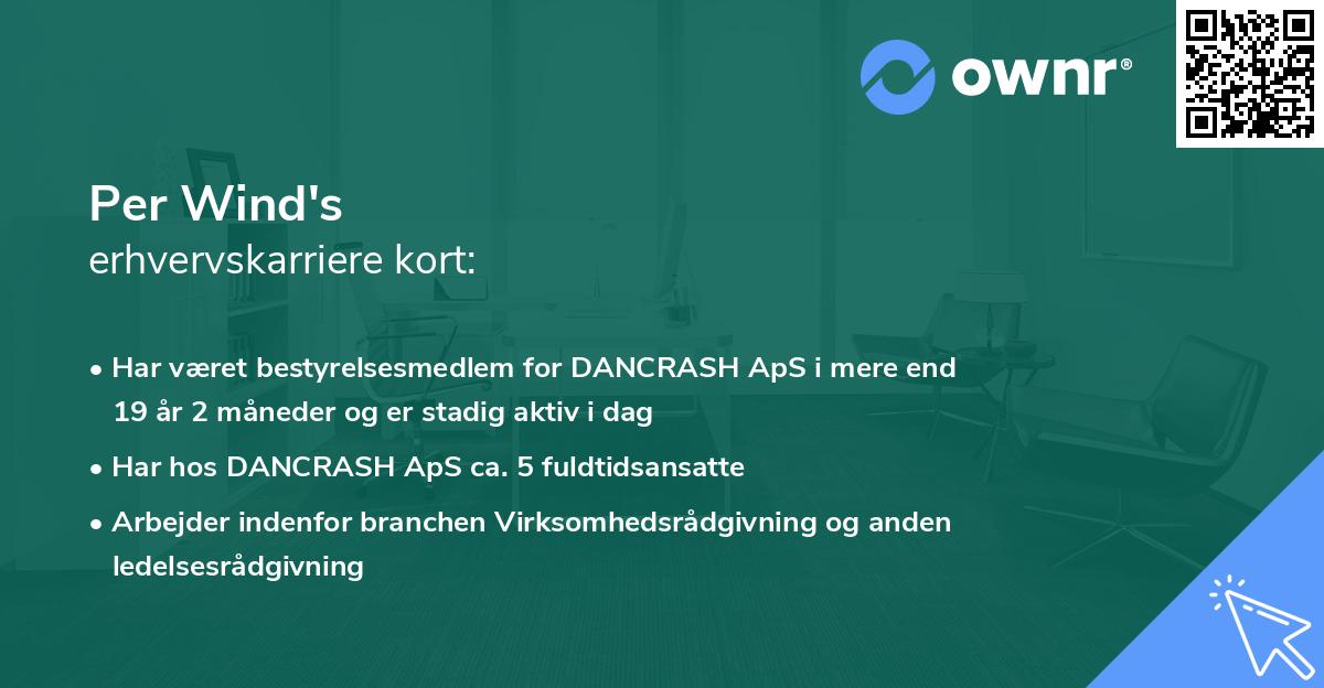 Per Wind's erhvervskarriere kort