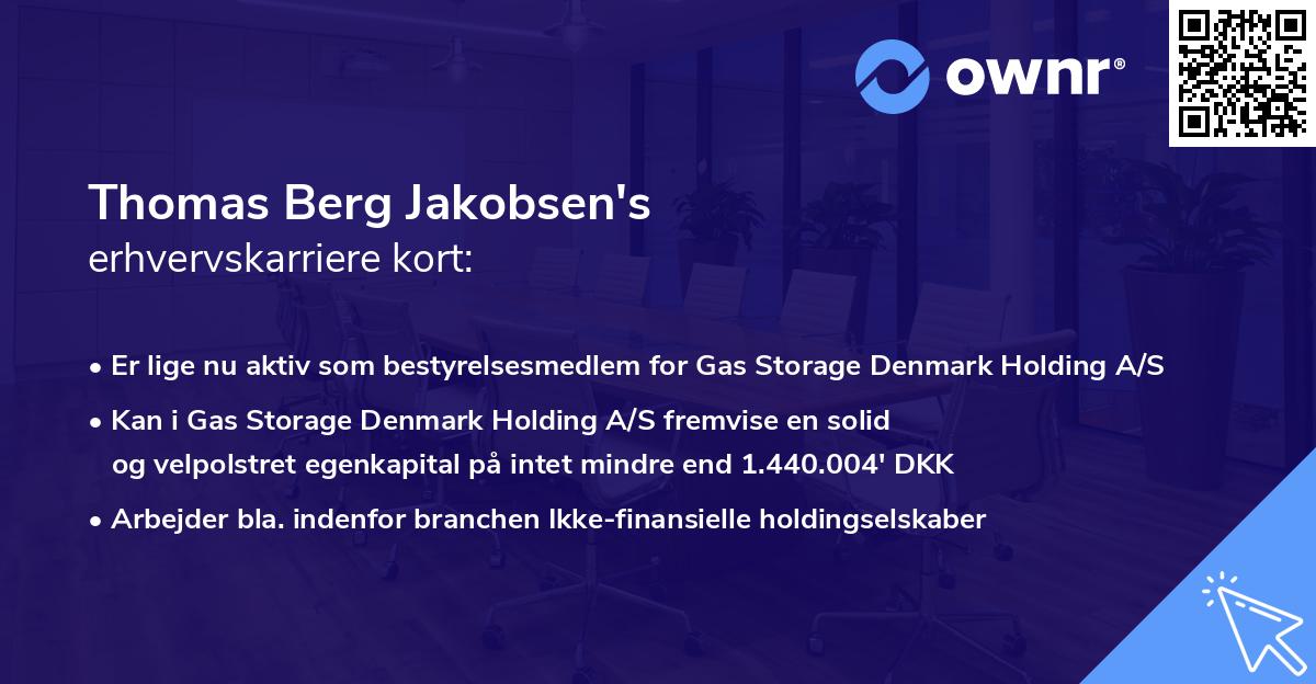 Thomas Berg Jakobsen's erhvervskarriere kort