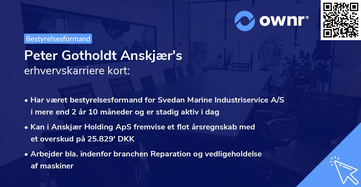 Peter Gotholdt Anskjær's erhvervskarriere kort