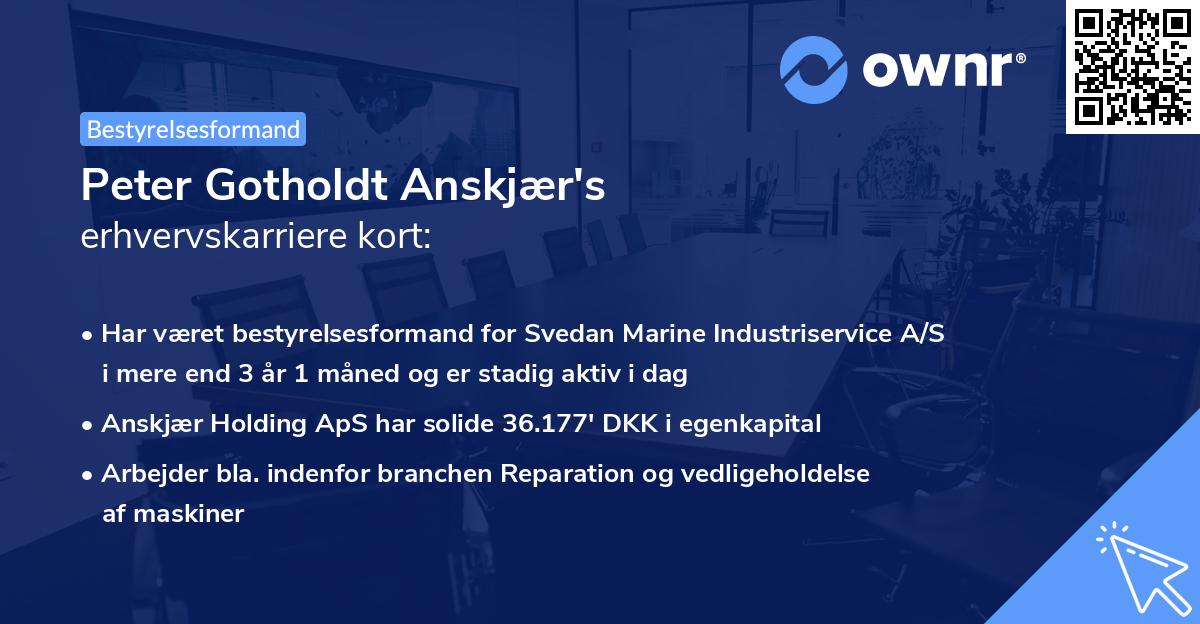 Peter Gotholdt Anskjær's erhvervskarriere kort
