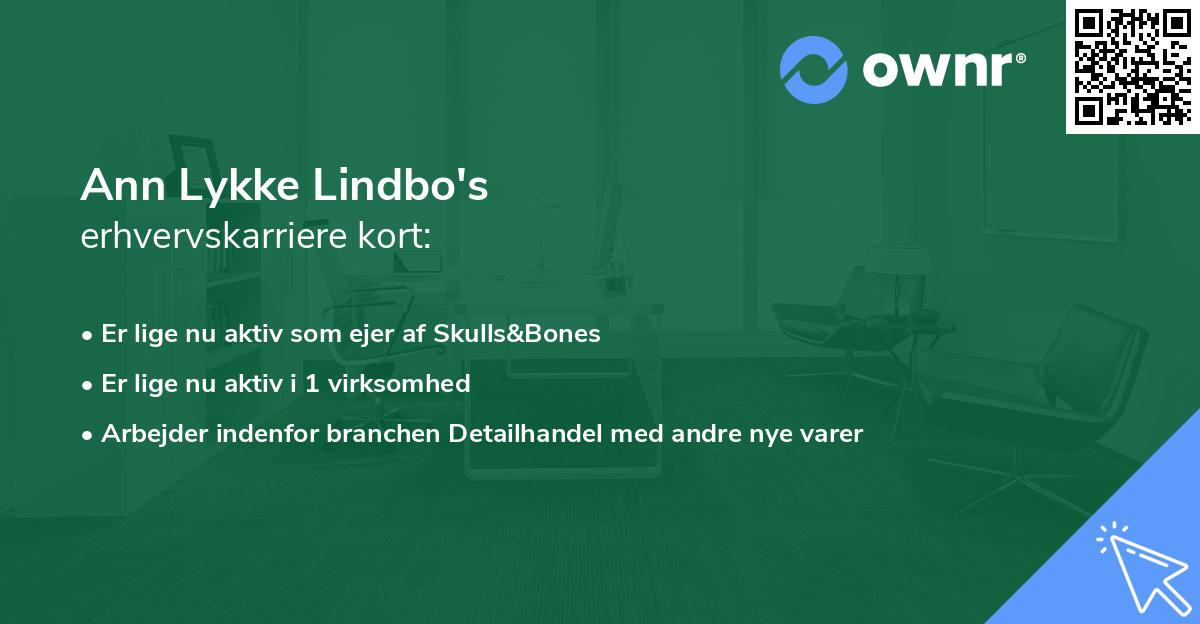 Ann Lykke Lindbo's erhvervskarriere kort