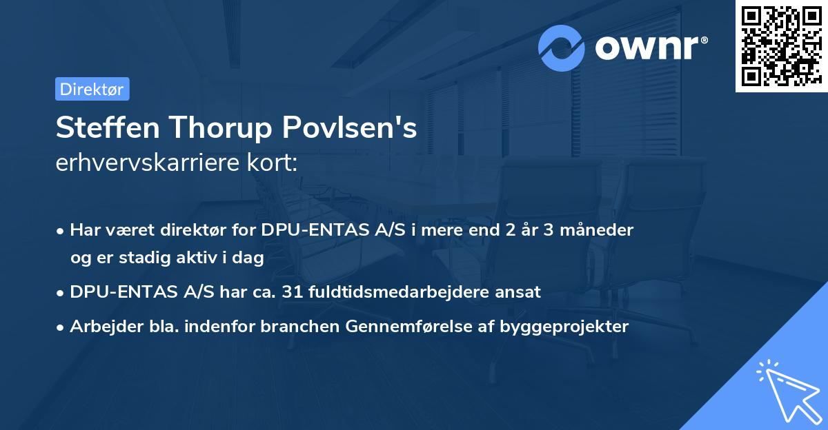 Steffen Thorup Povlsen's erhvervskarriere kort