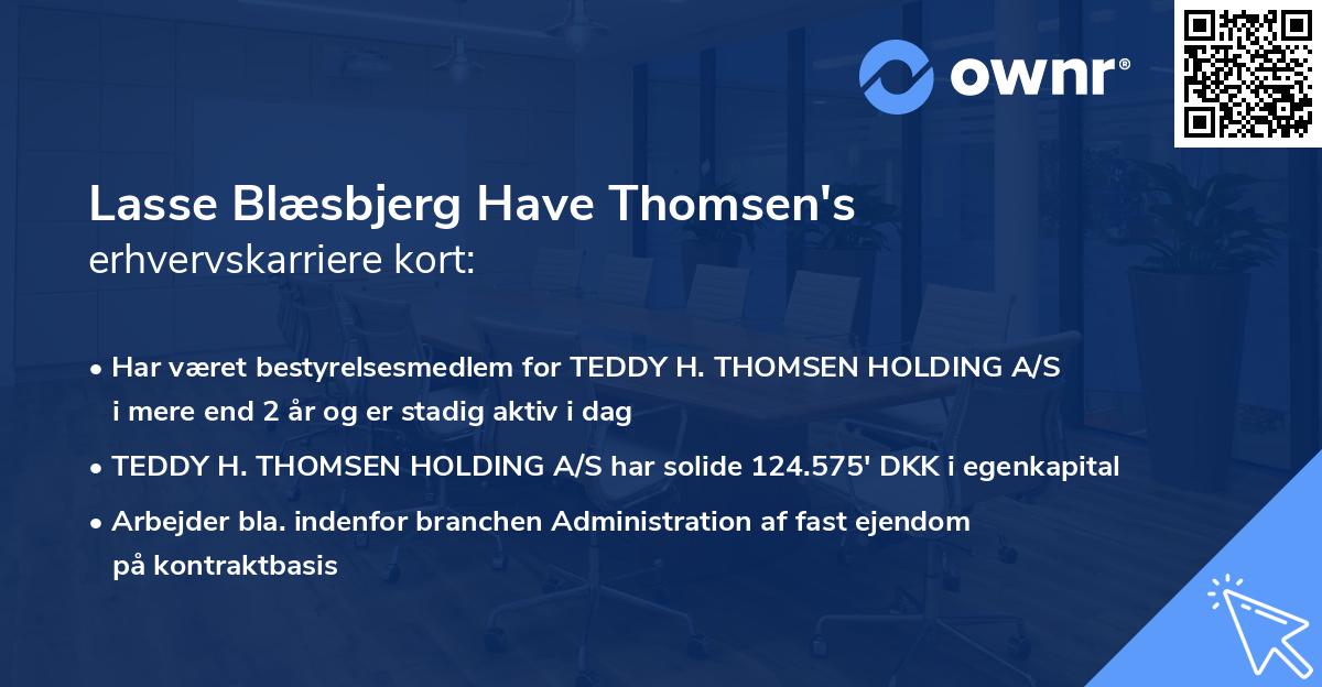 Lasse Blæsbjerg Have Thomsen's erhvervskarriere kort