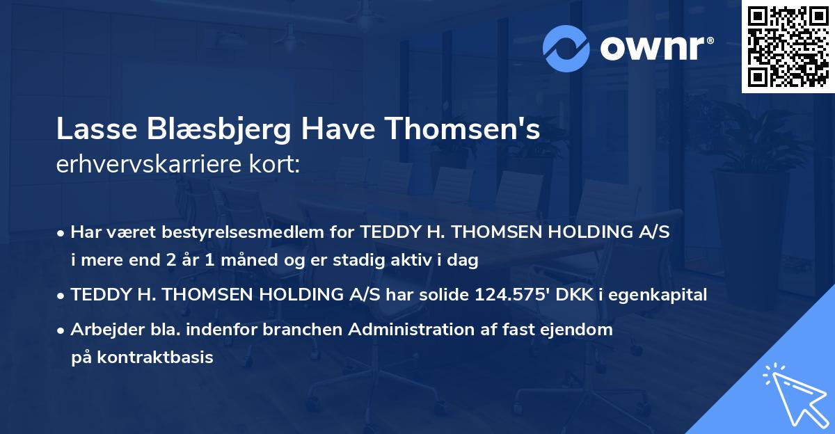 Lasse Blæsbjerg Have Thomsen's erhvervskarriere kort