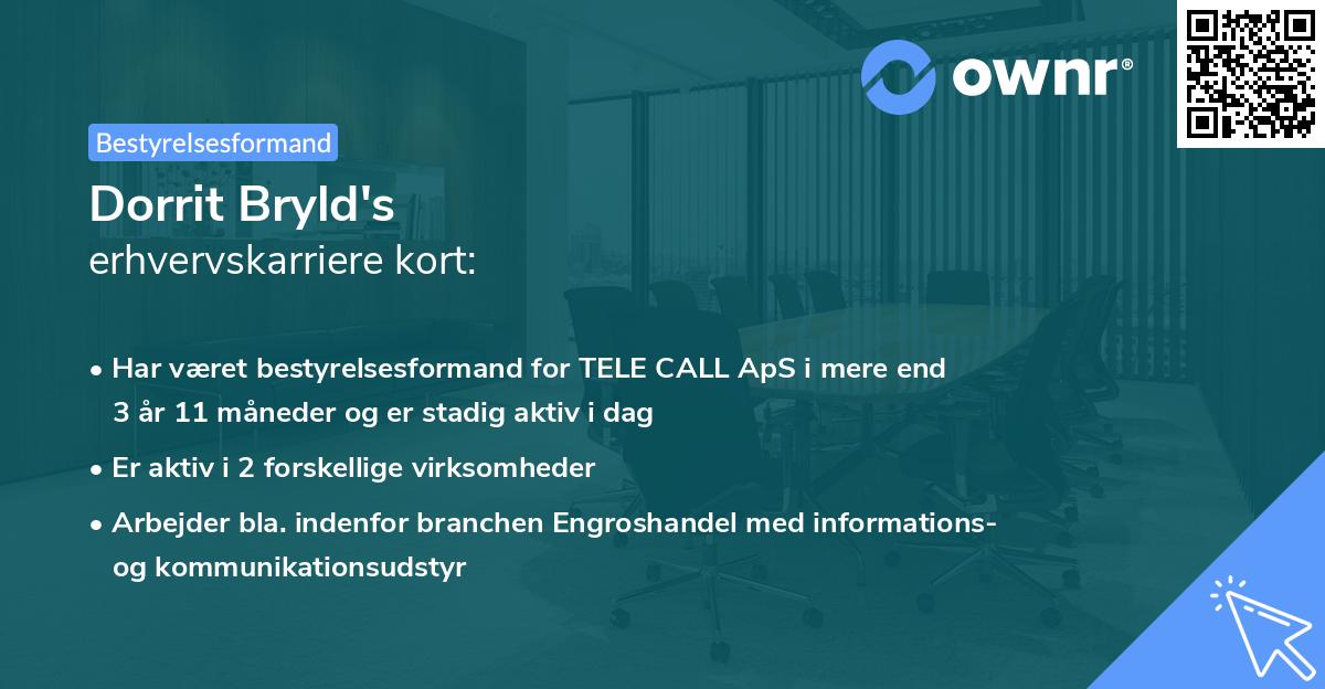 Dorrit Bryld's erhvervskarriere kort