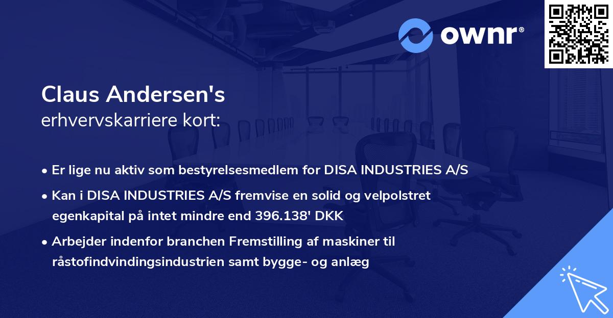 Claus Andersen's erhvervskarriere kort