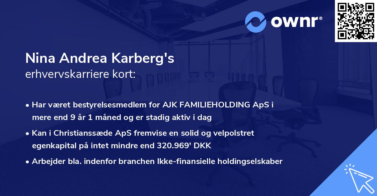 Nina Andrea Karberg's erhvervskarriere kort