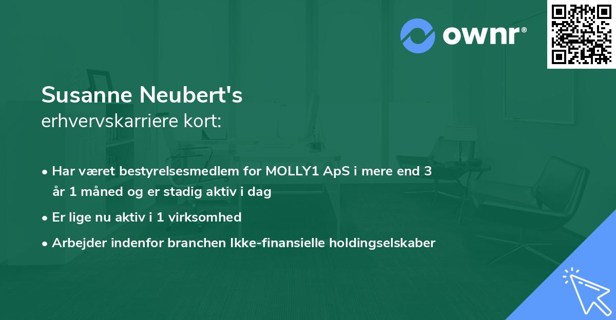 Susanne Neubert's erhvervskarriere kort