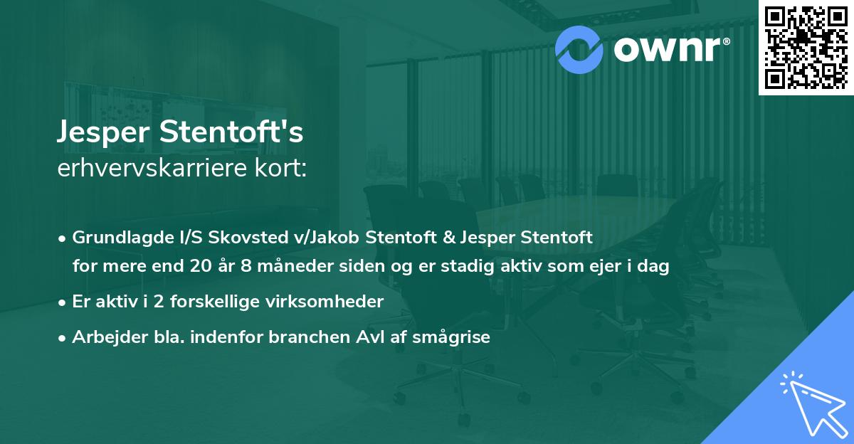 Jesper Stentoft's erhvervskarriere kort