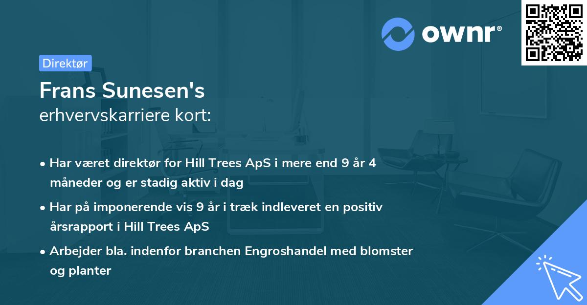Frans Sunesen's erhvervskarriere kort